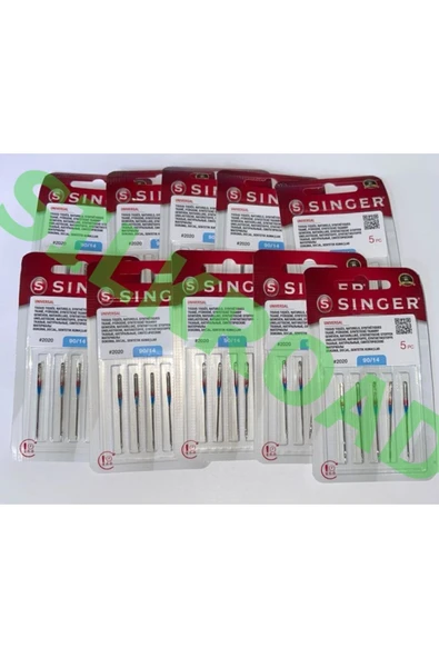 SINGER 2020 90/14 Uyumlu Numara Dikiş Makinesi Iğnesi 10'lu Avantajlı Paket