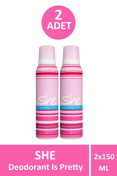 She Is Pretty Deodorant Kadın 150 ml 2 Adet