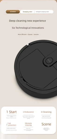 3in1 Elektrikli Süpürge Robotu - Su Temin Versiyonu + Aksesuarlar - 6