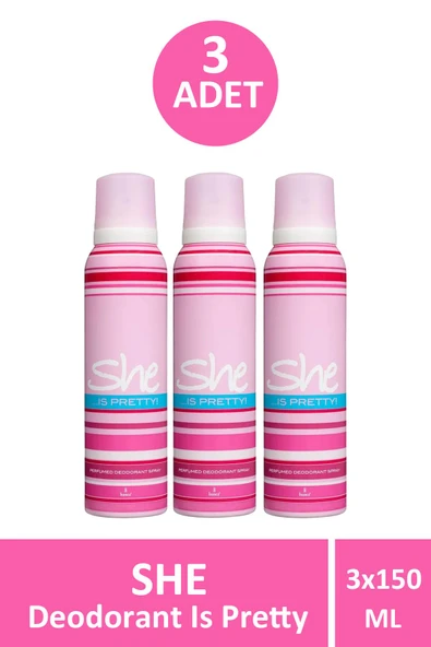 She Is Pretty Deodorant Kadın 150 ml 3 Adet