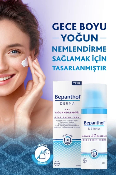 Bepanthol Derma Yoğun Nemlendirici Gece Bakım Kremi 50 ml Provitamin B5 Bakım Kompleksi - 8
