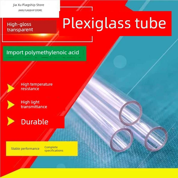 Yüksek Şeffaf Akrilik Pleksiglas Boru - 1 Metre - 18mm Dış Çap - 6 Nokta - Yüksek Sıcaklık Dayanıklı - 4