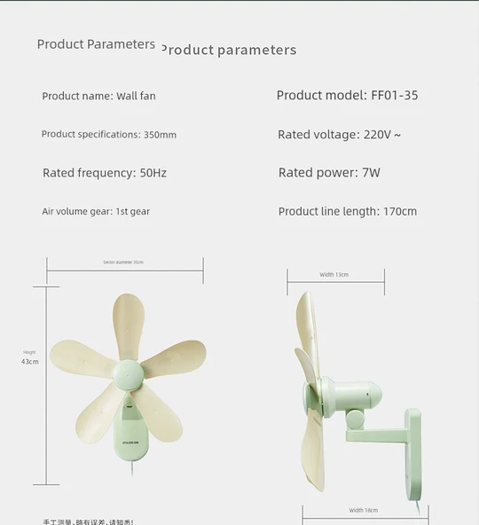 Duvara Monte Elektrikli Fan - 3m Zamanlayıcı Kablo ve 2 Çivisiz Askı - 11