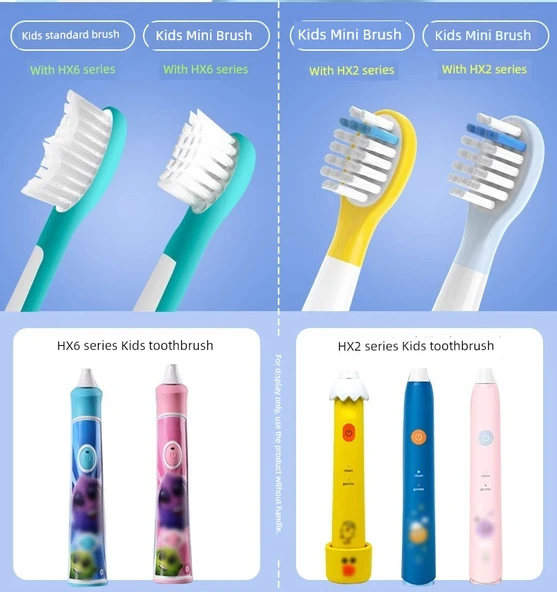 Çocuklar için Elektrikli Diş Fırçası Başlığı - Koyu Mor - 4 Paket - Büyüme - 8