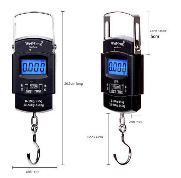 Dijital Taşınabilir Bagaj Tartısı - Beyaz Ekran - 50kg - 10