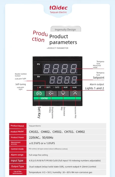 Dijital PID Sıcaklık Kontrol Cihazı - Güç Kaynağı 24V - 8