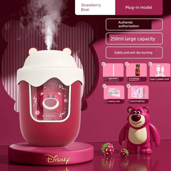 Disney Çilek Ayı Mini Nemlendirici - Hediye Çantası ve Aromaterapi Yağı (Model 1)