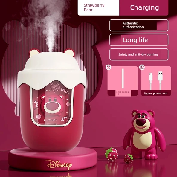 Disney Çilek Ayı Şarjlı Mini Nemlendirici - Pamuklu Çekirdek