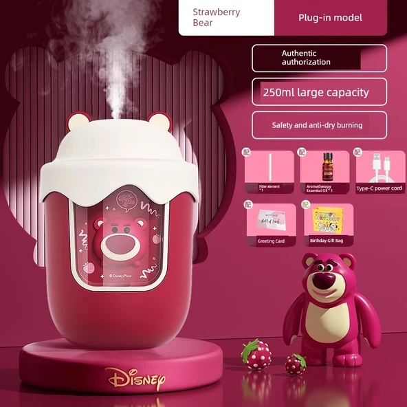 Disney Çilek Ayı Mini Nemlendirici - Hediye Çantası ve Aromaterapi Yağı (Model 2)