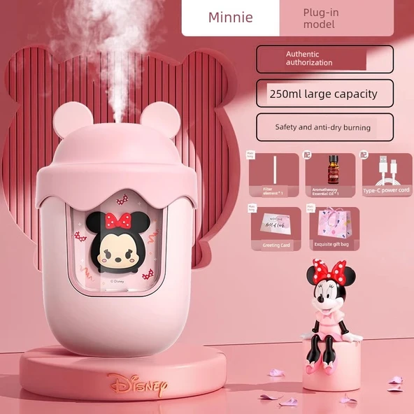 Disney Minnie Mini Nemlendirici - Hediye Çantası ve Aromaterapi Yağı (Model 2)