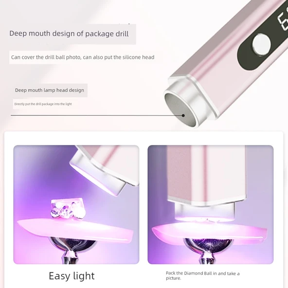 Taşınabilir LED Oje Lambası - Nane Yeşili + Stand - 5