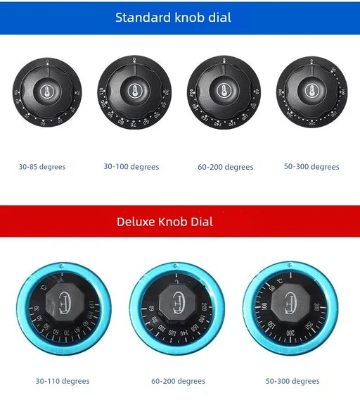Elektrikli Fırın Kızartma Düğmesi Termostatı - Lüks 16A Kırmızı Alt 50-300 Derece (Priz Arayüzü) Uzatma Kablosu 2 Feet - 7
