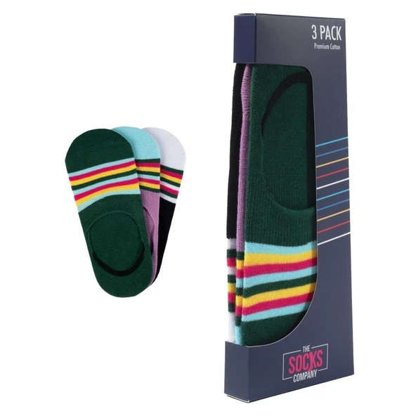 The Socks Company 3 Çift Desenli Kadın Babet Çorap