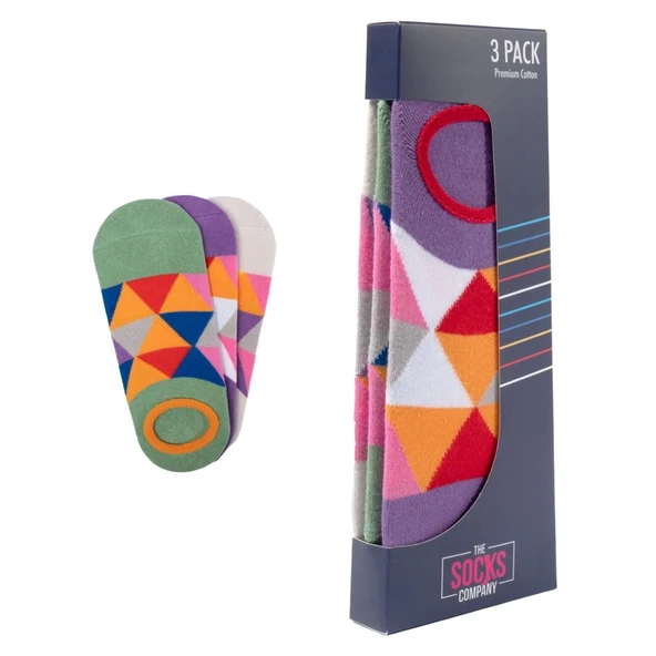 The Socks Company 3 Çift Desenli Kadın Babet Çorap