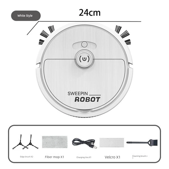 3'ü 1 Arada USB Şarjlı Akıllı Süpürge Robotu - P10S Su Versiyonu - 7