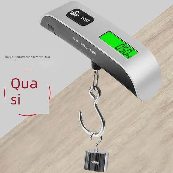 Yüksek Hassasiyetli Taşınabilir Elektronik Bagaj Tartısı - Gümüş Gri Kanca - 2