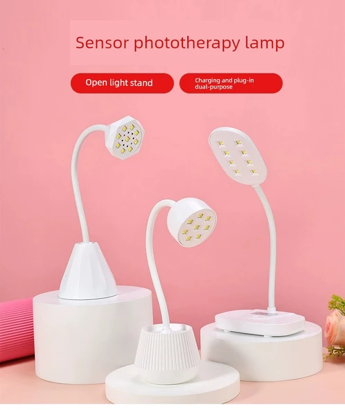Ses Kontrollü Güç Depolama Hızlı Kuruyan UV Oje Lambası - Beyaz Çay Lambası (Pembe) - 7
