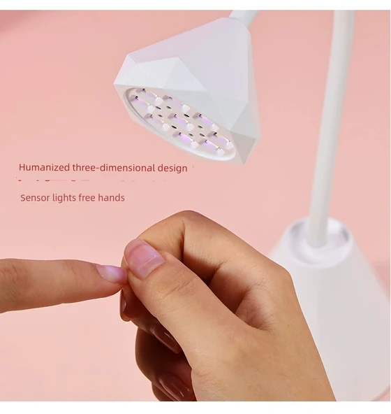 Ses Kontrollü Güç Depolama Hızlı Kuruyan UV Oje Lambası - Beyaz Çay Lambası (Beyaz) - 9