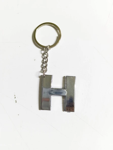 H Harfi Plastik Krom Kaplama Anahtarlık- Harf Çanta Süsü - 2