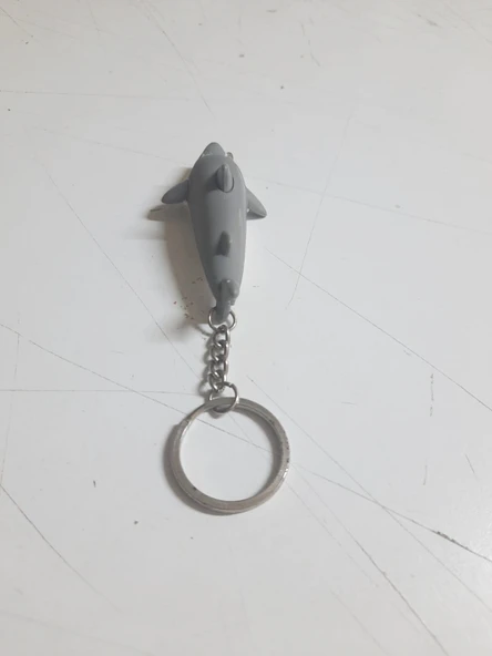 Sesli Işıklı Köpek Balığı Fenerli Mini Anahtarlık  Çanta Süsü Hediyelik - 5