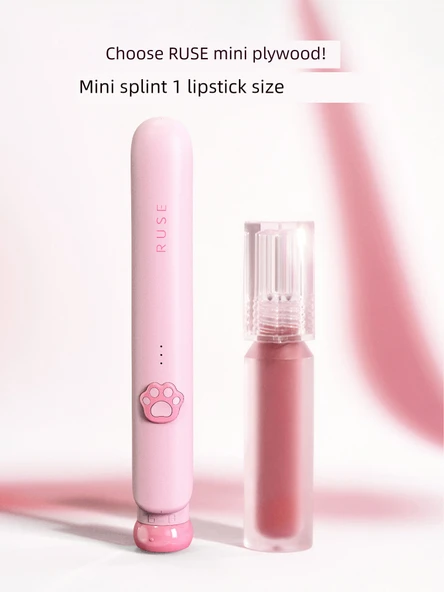 Mini Taşınabilir Saç Düzleştirici ve Maşası - Pembe - 180°C - 3 Mod - 6