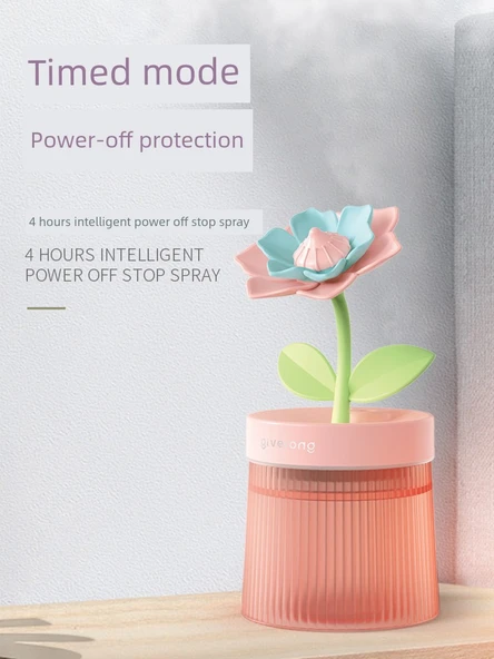 USB Nemlendirici - Mor [Gardenya] - Büyük Kapasite - Sessiz Nano Sprey - Sıcak Atmosfer Lambası - 5