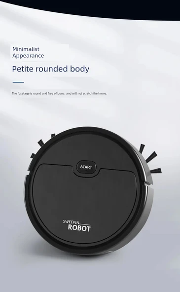 Akıllı Süpürme Robotu Vakum Mop 5'ü 1 Arada Spreyli - K250A Siyah - 8