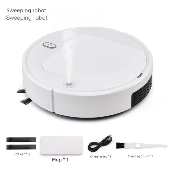 USB Şarjlı Otomatik Süpürme Robotu - 28x7x28 - P10S Su Versiyonu - 3