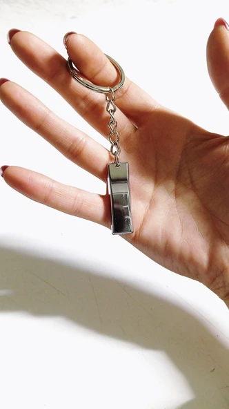 I Harfi Plastik Krom Kaplama Anahtarlık- Harf Çanta Süsü - 1