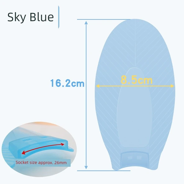 Küçük Fan Kanadı - Gökyüzü Mavisi - 16.2cm Uzunluk - 2.6cm Gömülü Soket - 10 Parça