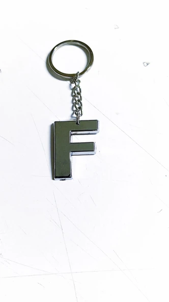 F Harfi Plastik Krom Kaplama Anahtarlık- Harf Çanta Süsü - 3