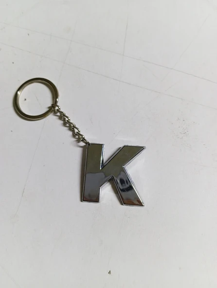 K Harfi Plastik Krom Kaplama Anahtarlık- Harf Çanta Süsü - 2