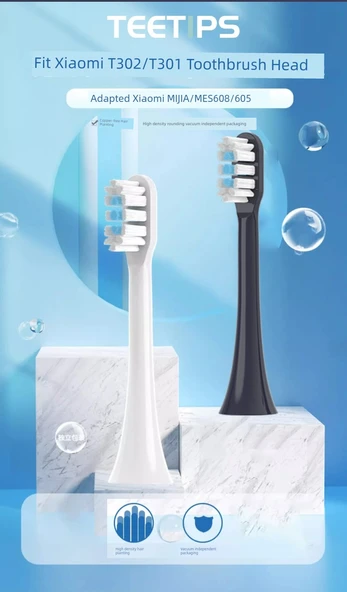 Elektrikli Diş Fırçası Başlığı - Antibakteriyel Beyaz + Hassas Beyaz 3 Adet - T301/T302/T501 - 5