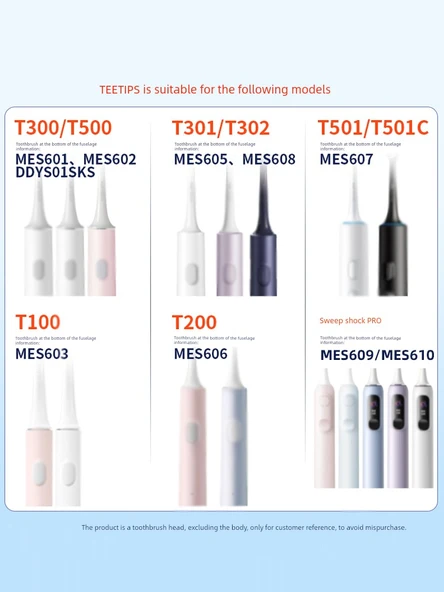 Elektrikli Diş Fırçası Başlığı - Romantik Mor 6 Paket - T301/T302/T501 - 2