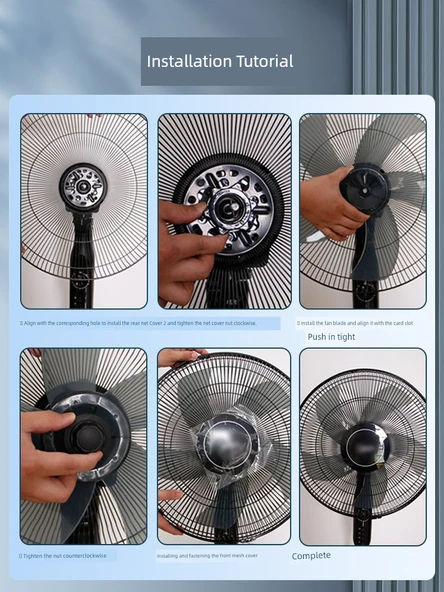 Metal Alüminyum Elektrikli Fan Kanadı 18 inç 5 Yaprak - Mavi - 5