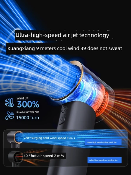 Yüksek Hızlı Şarjlı Taşınabilir Fan - Kayısı Beyazı - 3600mAh - Temel - 3