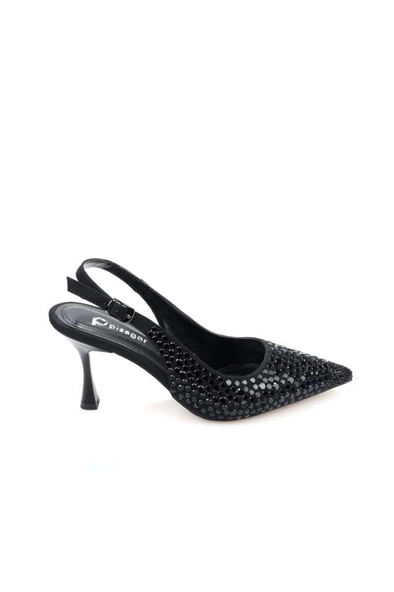 Pisagor Ps-32150 Kadın 7 Cm Arkası Açık Abiye Stiletto Ayakkabı - 4