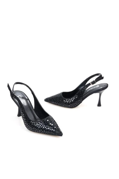 Pisagor Ps-32150 Kadın 7 Cm Arkası Açık Abiye Stiletto Ayakkabı - 2