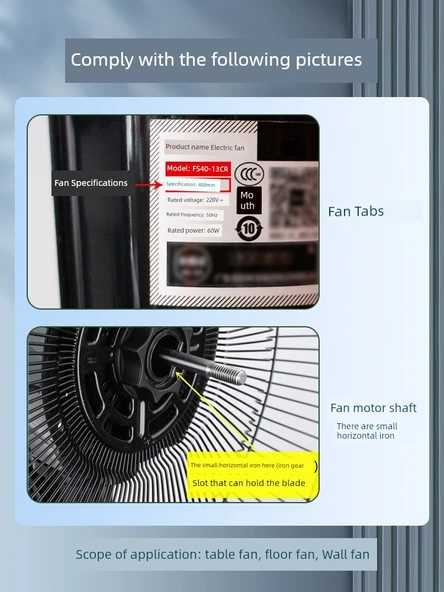 Metal Alüminyum Elektrikli Fan Kanadı 18 inç 5 Yaprak - Mavi - 4