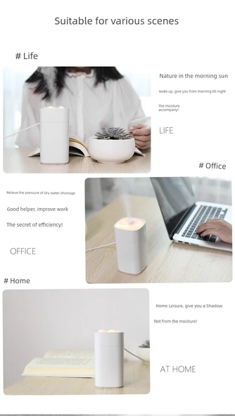 Küçük USB Hava Nemlendirici - Yeşil - Doldurma ve Yerleştirme İki Amaçlı - Büyük Sprey - Atmosfer Lambası - 12