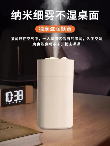 Küçük USB Hava Nemlendirici - Beyaz - Takılabilir - Büyük Sprey - Atmosfer Lambası - 3