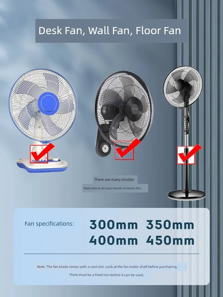 Metal Alüminyum Elektrikli Fan Kanadı 18 inç 5 Yaprak - Mavi - 3