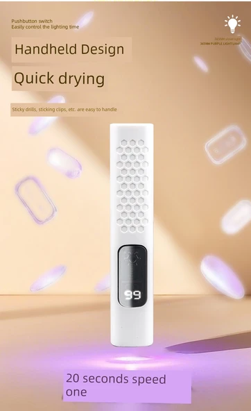 Şarjlı Taşınabilir LED UV Oje Lambası - Obsidyen Siyah - Dijital Ekran - 5-10 Saat Dayanıklılık - 9