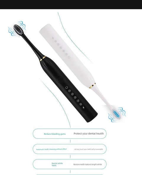 Elektrikli Diş Fırçası - 4 Fırça Başlığı - Sakura Pudrası - 11