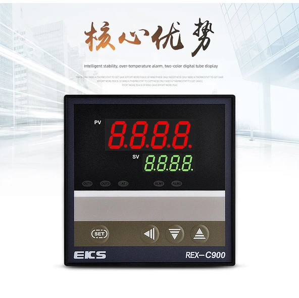 Dijital Ekran Akıllı Sıcaklık Kontrol Cihazı - REX-C900 - Açık Gri - 8