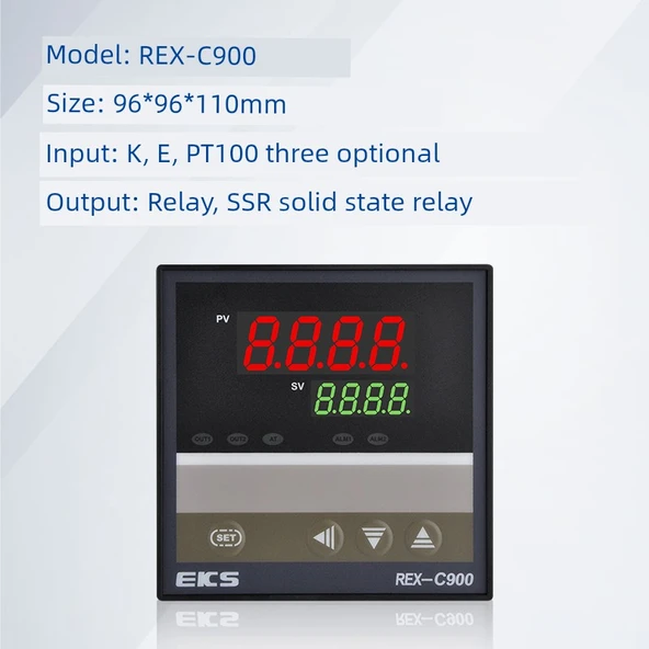 Dijital Ekran Akıllı Sıcaklık Kontrol Cihazı - REX-C900 - Açık Gri