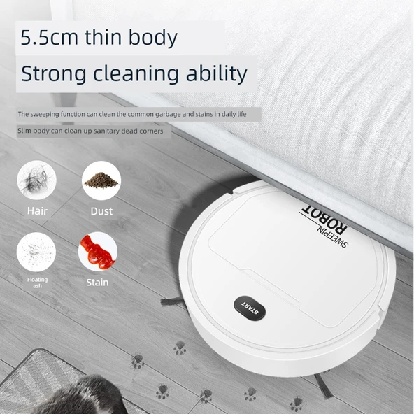 Otomatik Ev Temizleme Robotu - 21cm Standart Siyah - 3