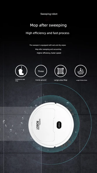 Otomatik Ev Temizleme Robotu - 21cm Standart Siyah - 11