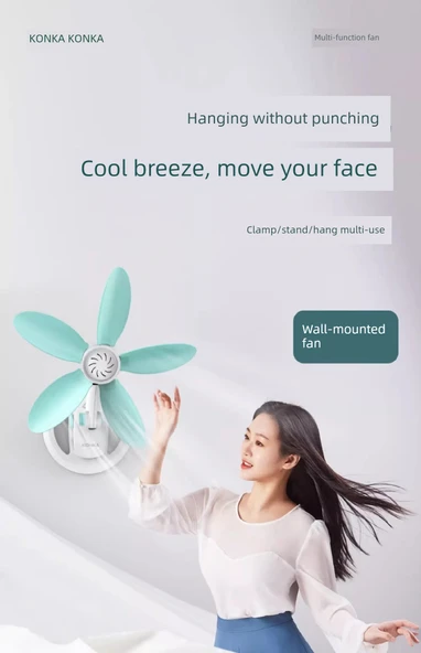 Mini Klip Fan - Standart + 2m Sesli Uzatma Kablosu - 6