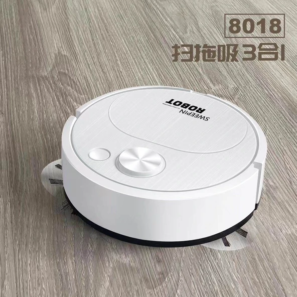 Tam Otomatik Mini Temizlik Robotu - Beyaz - 3